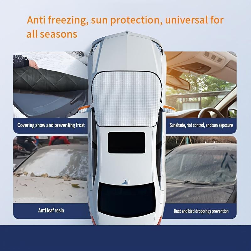 Car Windshield Snow Cover and Sun Shade - Durable Year-Round Weather Protection Against Snow, Ice, Dust, and Sun