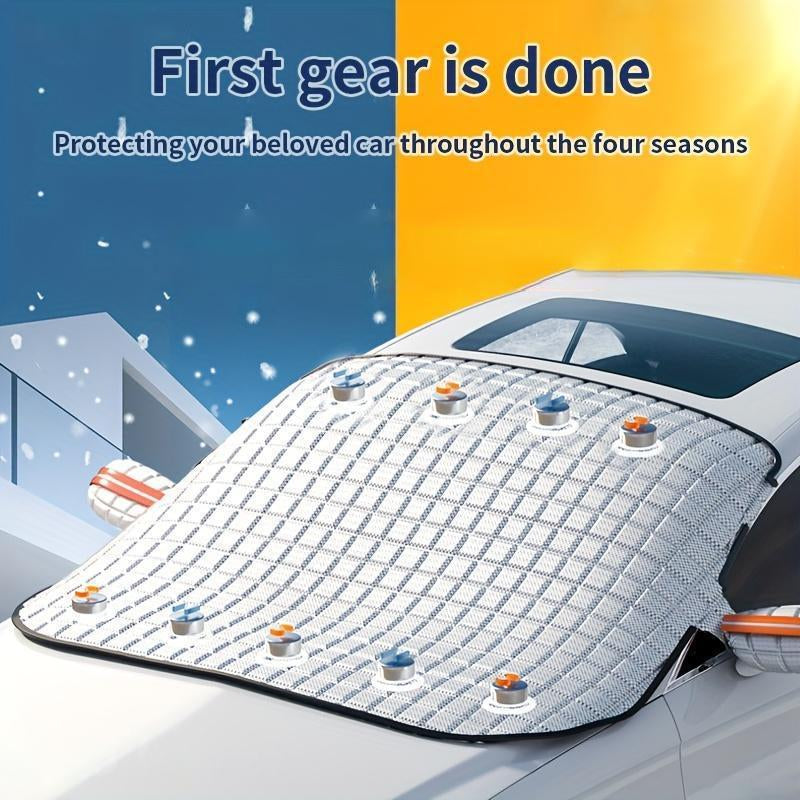 Car Windshield Snow Cover and Sun Shade - Durable Year-Round Weather Protection Against Snow, Ice, Dust, and Sun